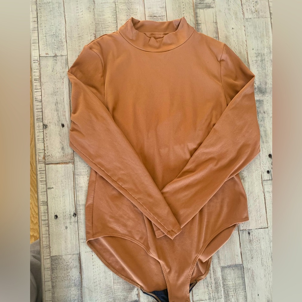 Girlfriend Collective Fawn Vivien Mock Neck Bodysuit‎ Size 3X